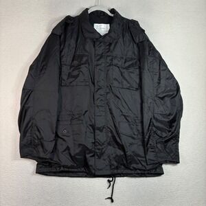 Vintage Rothco M-65 Field Jacket Men L Black Military Windbreaker Tactical Lined